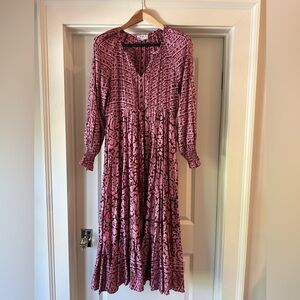 Omika Berry Printed Maxi Dress